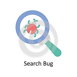 Search Bug vector Flat icon style illustration. EPS 10 File