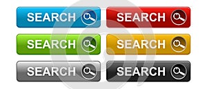 Search button colorful on white