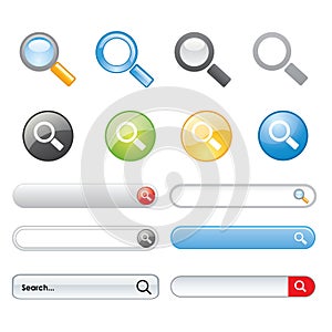 Search button Icon Symbol design elements website Vector