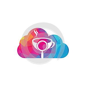 Search Coffee cloud shape concept logo template