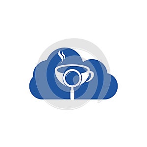 Search Coffee cloud shape concept logo template