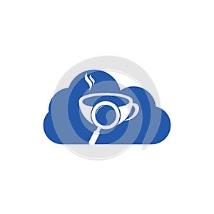 Search Coffee cloud shape concept logo template