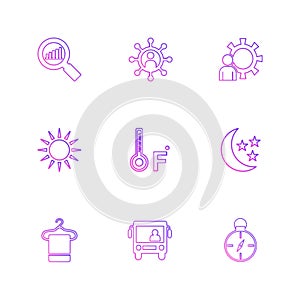 search , compass , temprature , crecent , Ecology , eco , icons