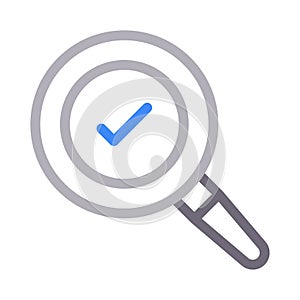 Search complete vector color line icon