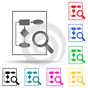 search on computer multi color style icon. Simple thin line, outline vector of web icons for ui and ux, website or mobile