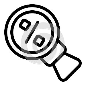 Search credit icon outline vector. Tax deduction