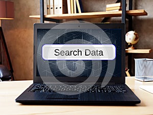 Search Data  sign on the page