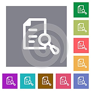 Search document square flat icons photo