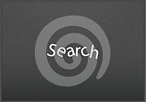 Search drawn with chalk on blackboard