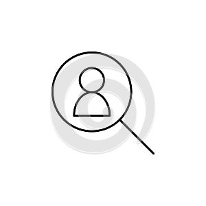 search for employee icon. Element of business icon for mobile concept and web apps. Thin line search for employee icon can be used