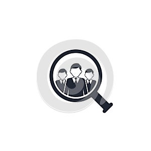 Search for employees and job, business, human resource. Looking for talent vector icon. Job search