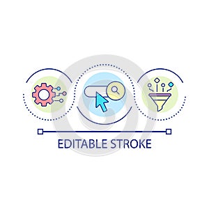 Search engine automated process loop concept icon