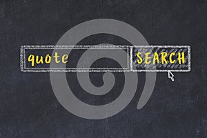 Search engine concept. Looking for quote. Simple chalk sketch and inscription