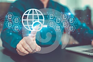 Search engine data document content management system and online file transfer download or sharing and database digital cloud