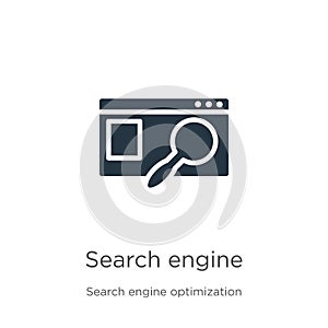 Search engine icon vector. Trendy flat search engine icon from search engine optimization collection isolated on white background