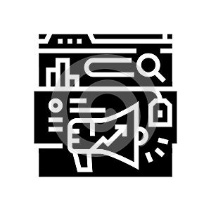 search engine marketing sem seo glyph icon vector illustration