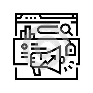 search engine marketing sem seo line icon vector illustration