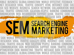 Search Engine Marketing word cloud collage