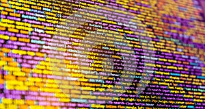 Search engine optimization for better rankings with anchor tags for keyword planning and targeting. Closeup of Java Script and