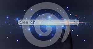 Search engine optimization business concept, searching browsing internet data information networking web technology concept