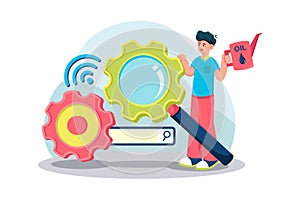 Search Engine Optimization Illustration concept on white background