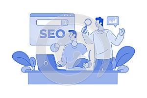 Search Engine Optimization Illustration concept on white background
