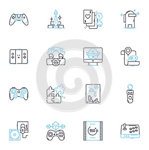 Search Engine Optimization (SEO) linear icons set. Keywords, Backlinks, Algorithm, Metadata, SERP, Crawling