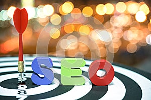 Search Engine Optimization target marketing concept over bokeh b