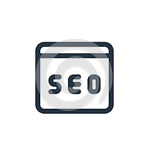 search engine optimization vector icon isolated on white background. Outline, thin line search engine optimization icon for