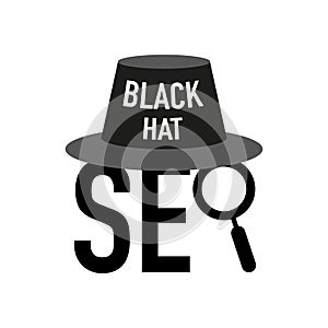 Search Engine Optimization for web SEO Black Hat. Vector illustration.