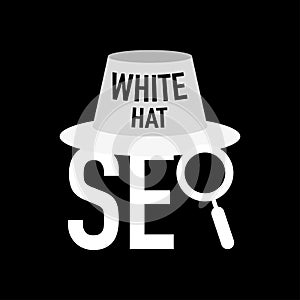 Search Engine Optimization for web SEO White Hat. Vector illustration.
