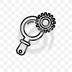 Search engine vector linear icon isolated on transparent background, Search engine transparency concept can be used for web and mo