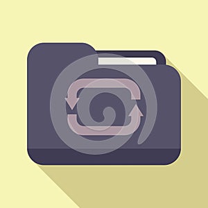 Search filter folder icon flat vector. Peruse attach