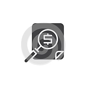 Search financial document file vector icon