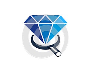 Search Find Diamond Icon Logo Design Element