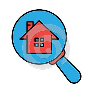 search, find, home, magnifying glass, house, home search icon