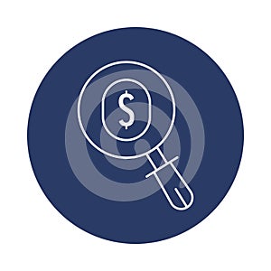 search, find, money, magnifying glass, dollar, business find icon