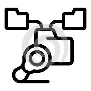 Search folder funnel icon, outline style