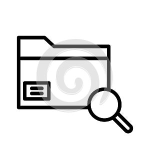 Search folder thin line vector icon