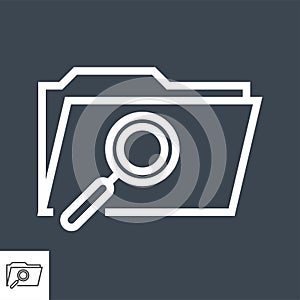 Search Folder Thin Line Vector Icon