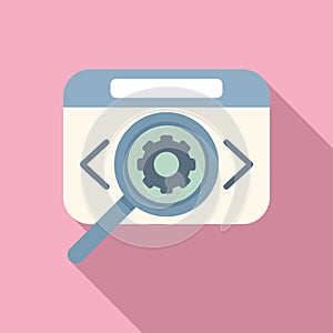 Search gear api icon flat vector. Internet hosting