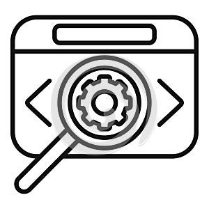 Search gear api icon outline vector. Internet hosting