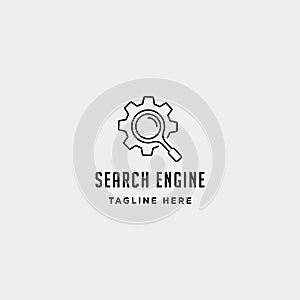 Search gear logo vector engine luv icon symbol sign isolated