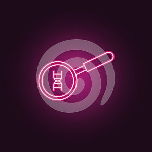 search by genes icon. Elements of Crime Investigation in neon style icons. Simple icon for websites, web design, mobile app, info