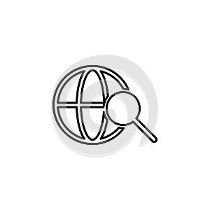 Search, global icon. Simple thin line, outline vector of location icons for ui and ux, website or mobile application