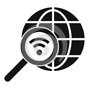Search global internet provider icon simple vector. Business lock