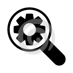 Search glyph flat vector icon