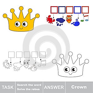 Search the hidden word, the simple educational kid game.
