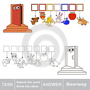 Search the hidden word, the simple educational kid game.