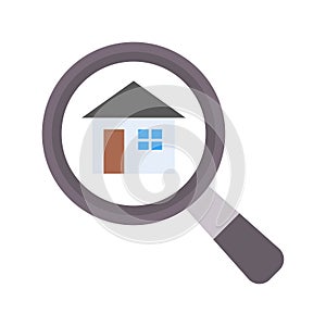 Search house icon. Concept of search for real estate, home to buy, property for sale